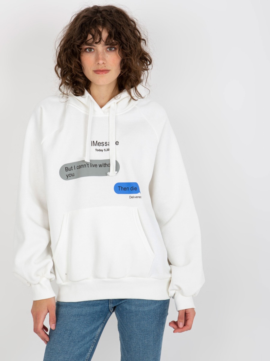 Dámska mikina oversize s nápisom ALYS ecru