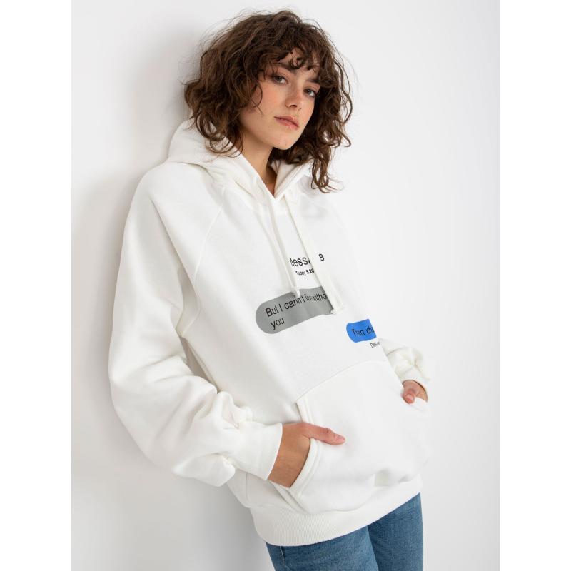 Női túlméretezett pulóver ALYS ekrü színnel