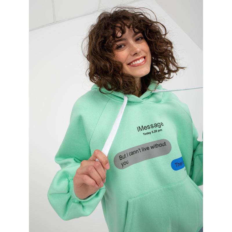 Dámská mikina oversize s nápisem JILLY mátová
