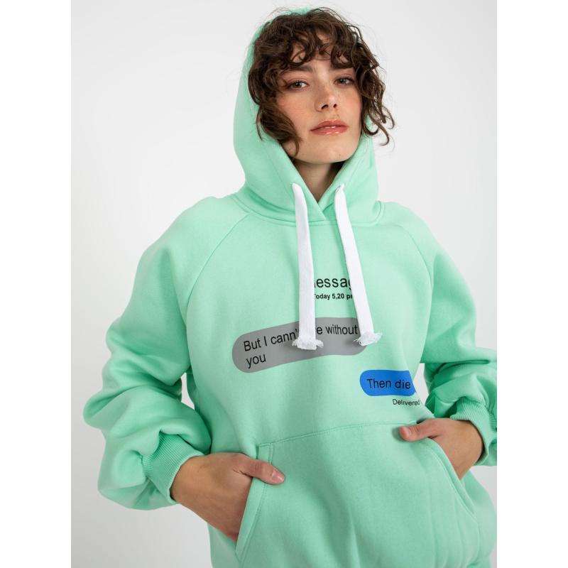 Dámská mikina oversize s nápisem JILLY mátová