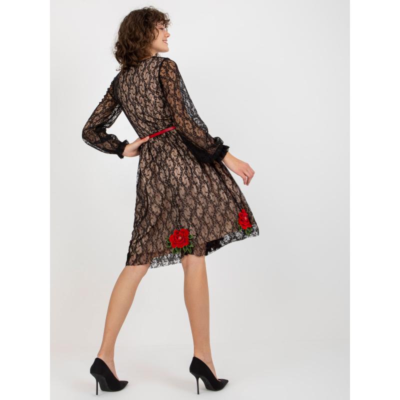 Dámské šaty s páskem ASA černé 