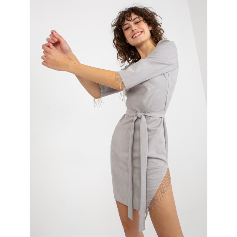 Dámské šaty s ozdobnými střapci AVIS modré