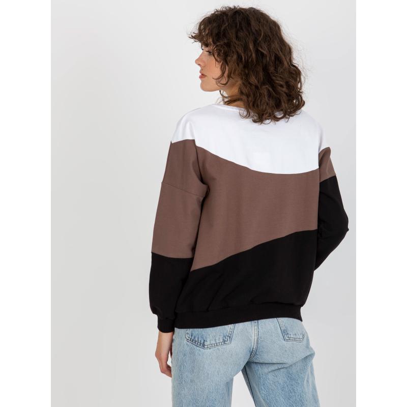 Női kerek nyakú blúz NAN fekete és fehér