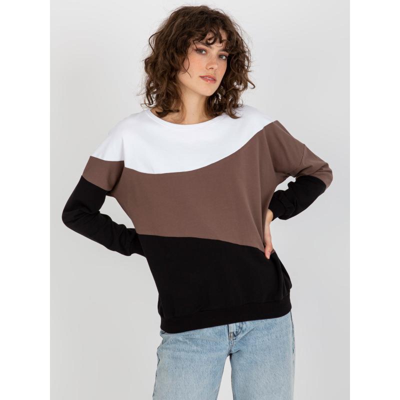 Női kerek nyakú blúz NAN fekete és fehér