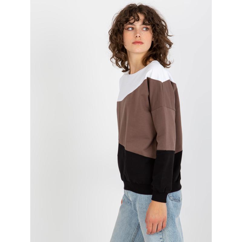 Női kerek nyakú blúz NAN fekete és fehér