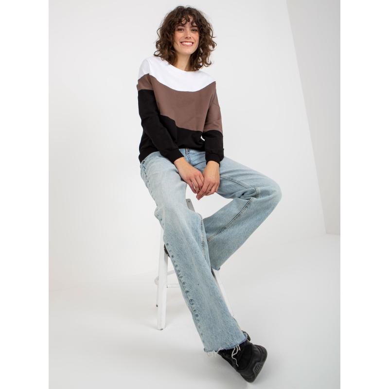 Női kerek nyakú blúz NAN fekete és fehér