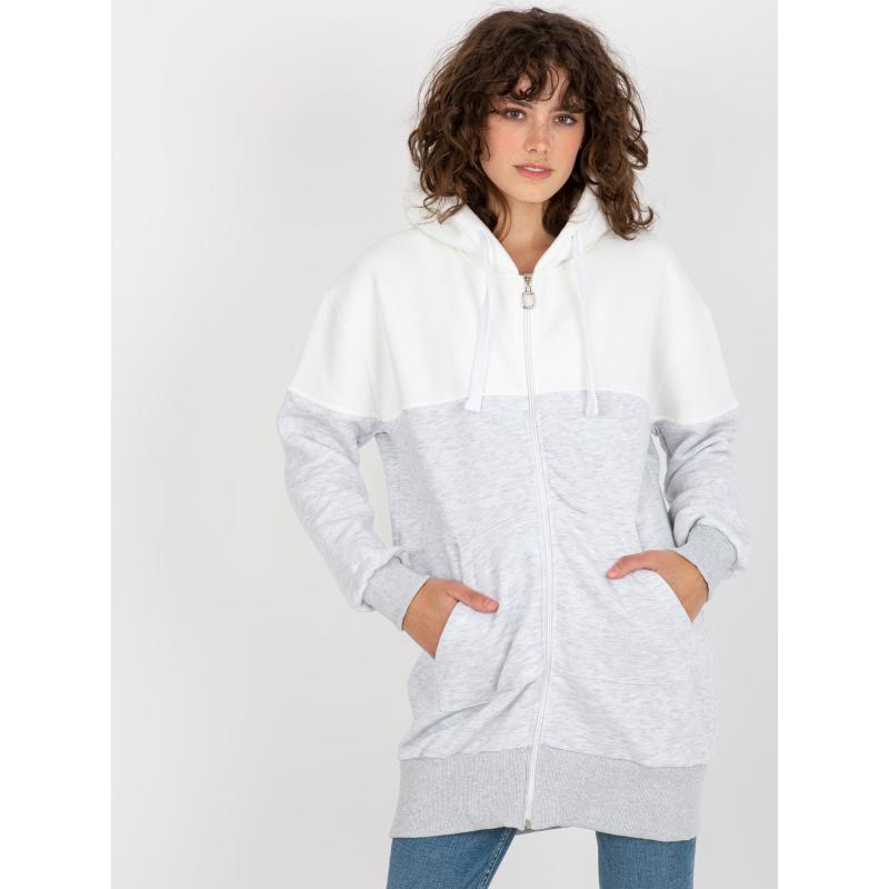 Dámská mikina basic se zipem IMMA ecru-šedá