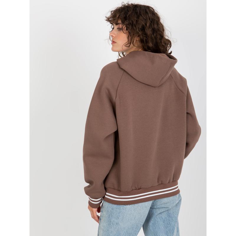 Dámská mikina s kapucí a písmenem S LISS hnědá 