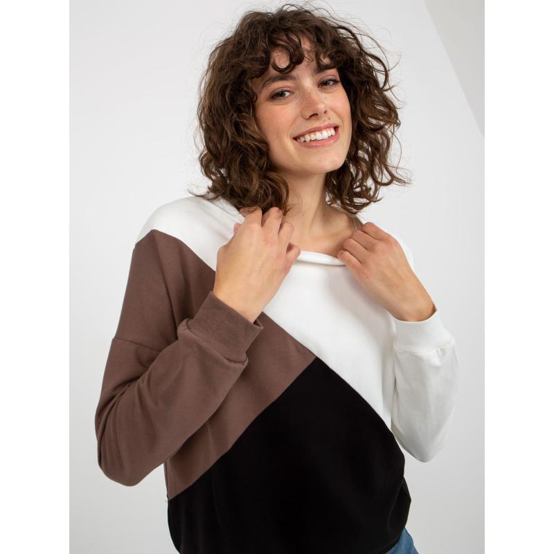 Női blúz kapucni nélkül ANNA fehér-fekete