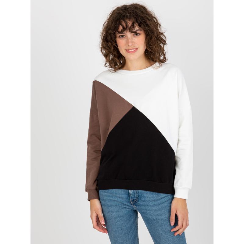 Női blúz kapucni nélkül ANNA fehér-fekete