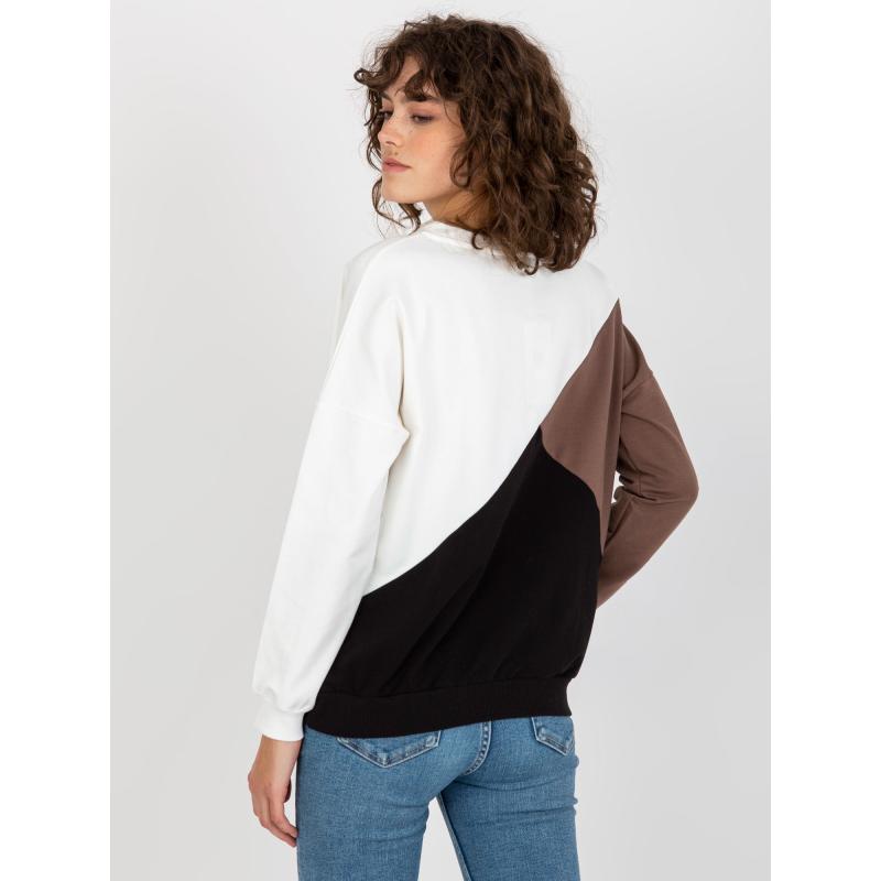Női blúz kapucni nélkül ANNA fehér-fekete