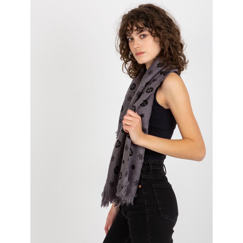 Dámská šála s potiskem ARACELI tmavě šedá 