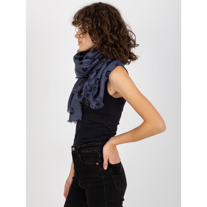 Dámská šála s potiskem CLAIRE tmavě modrá