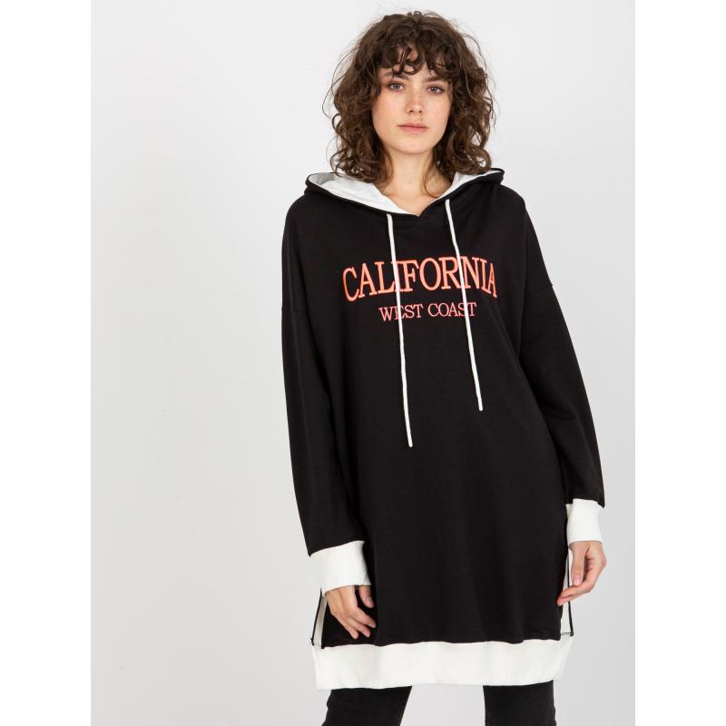 Dámska mikina s nápismi a kapucňou SUMMER čierna