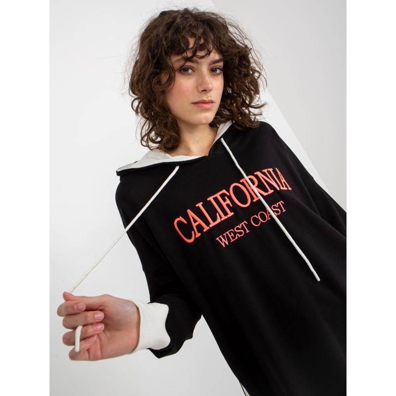 Dámska mikina s nápismi a kapucňou SUMMER čierna