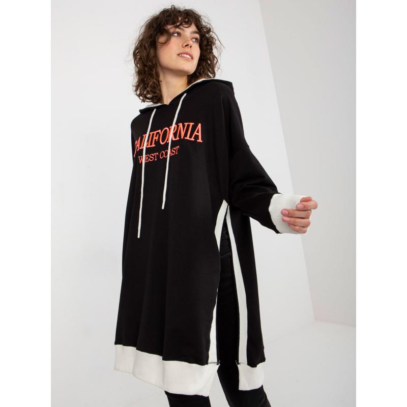 Dámska mikina s nápismi a kapucňou SUMMER čierna
