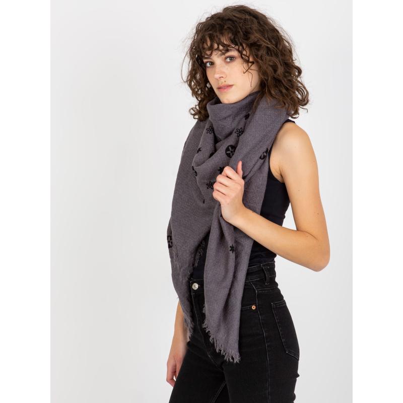 Dámská vzorovaná šála LYRIC tmavě šedá 