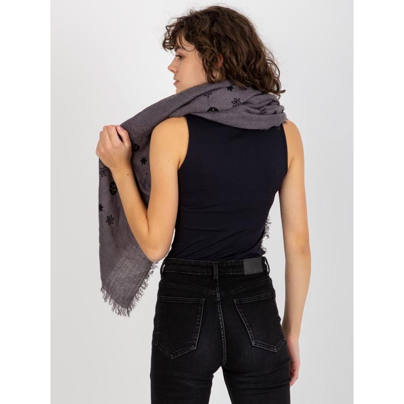 Dámská vzorovaná šála LYRIC tmavě šedá 