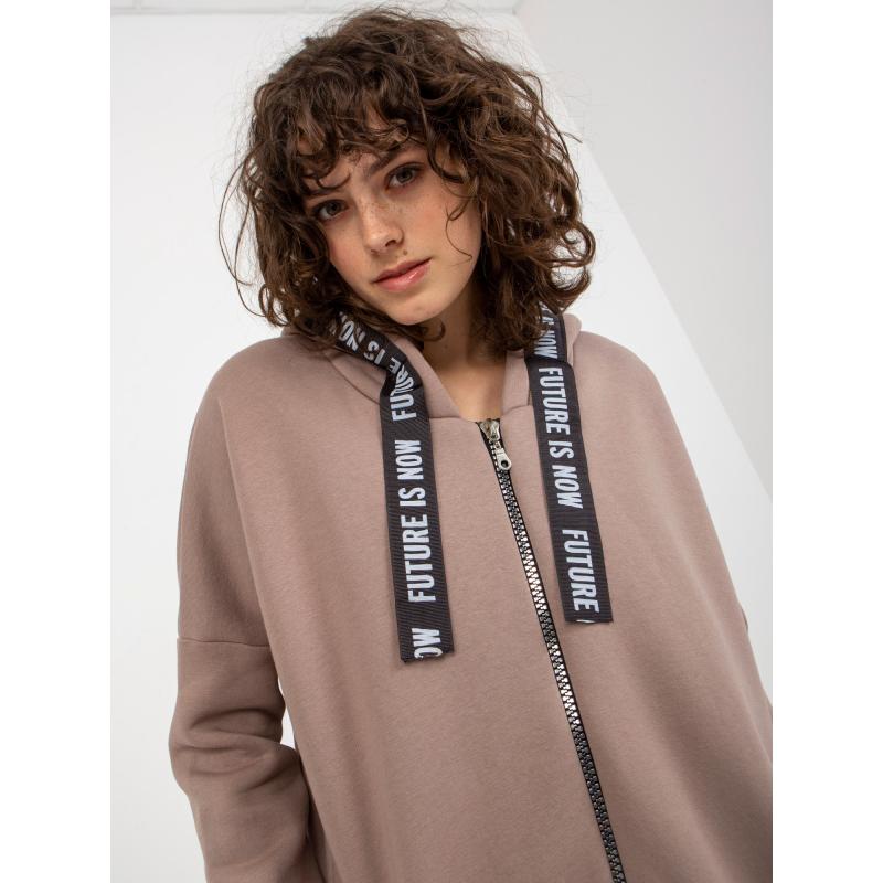 Női kapucnis pulóver CIARA sötét bézs