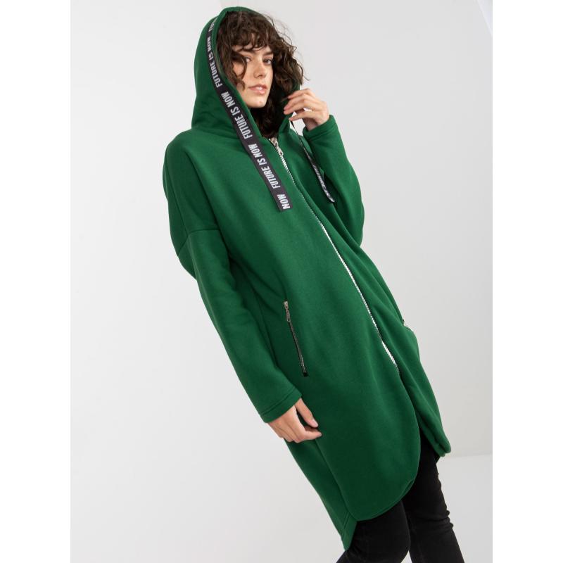 Női kapucnis pulóver AMARI sötétzöld