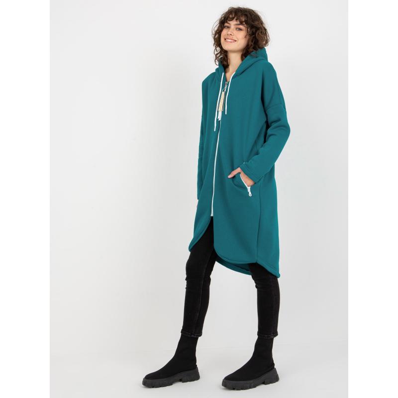 Női cipzáras kapucnis pulóver STUNNING kék