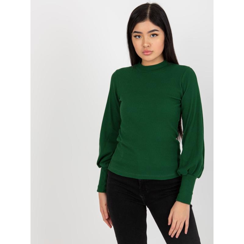 Női csíkos blúz RUE PARIS sötétzöld