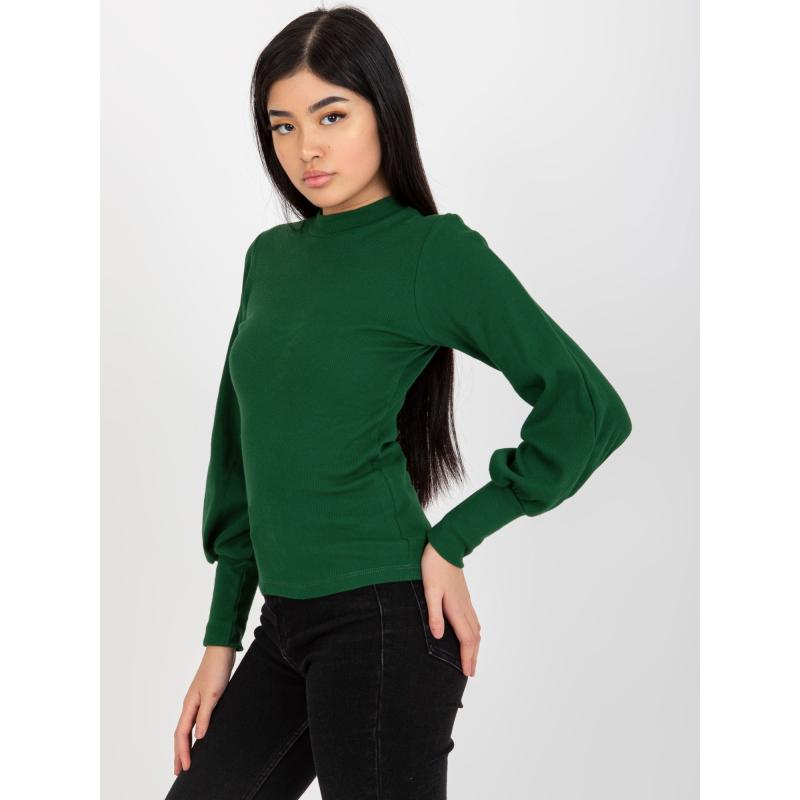 Női csíkos blúz RUE PARIS sötétzöld