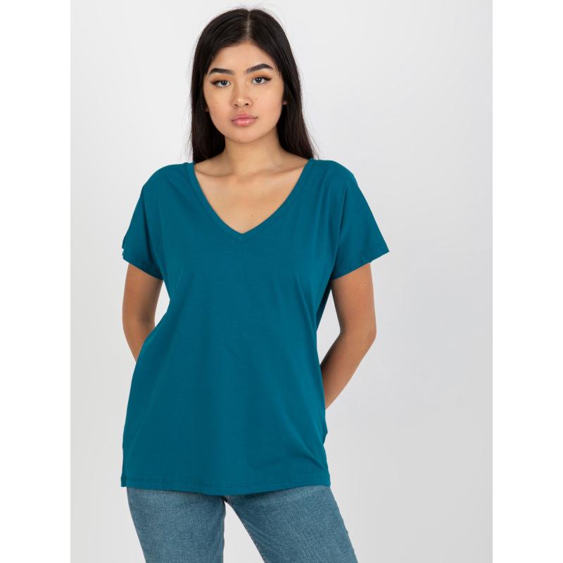 Dámske tričko s výstrihom do V EMORY modrej