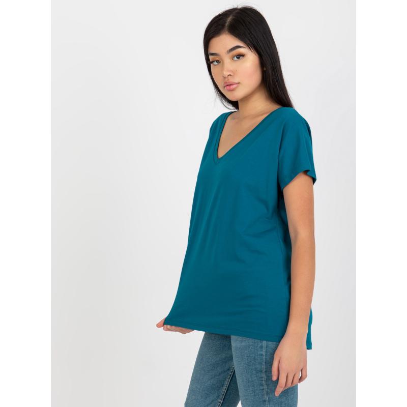 Dámske tričko s výstrihom do V EMORY modrej