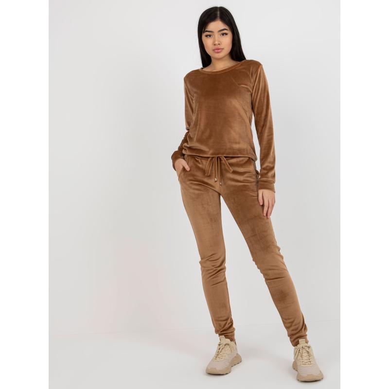 Dámský komplet s kalhotami Clarisa RUE PARIS hnědý