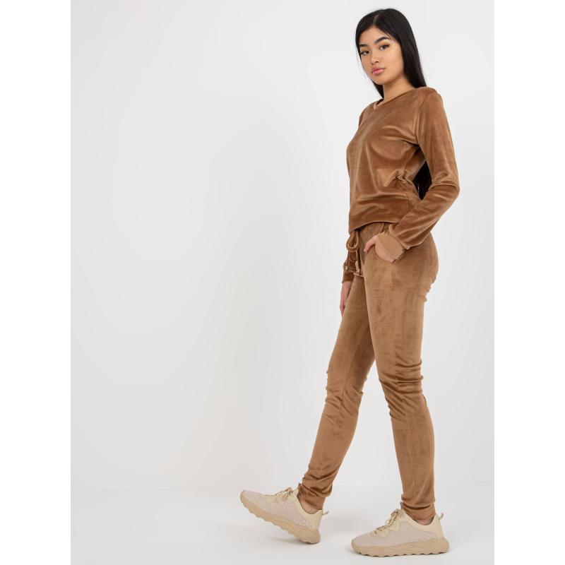 Dámský komplet s kalhotami Clarisa RUE PARIS hnědý