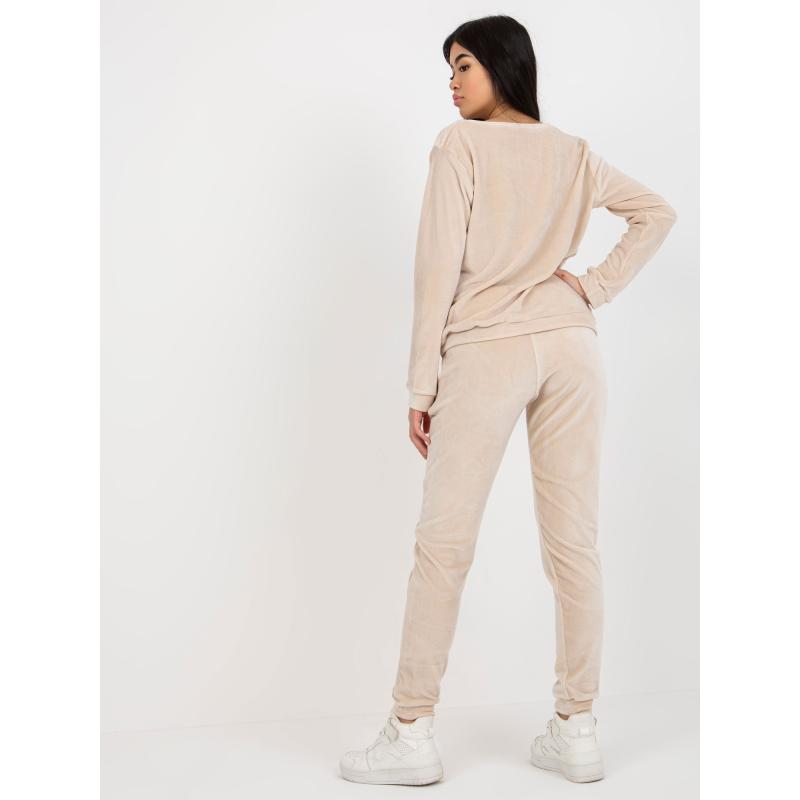 Dámský komplet s kalhotami Clarisa RUE PARIS světle béžový 