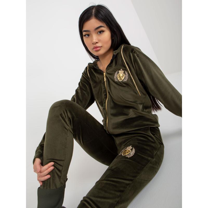 Női szett LUCY khaki színű gombos blúzzal