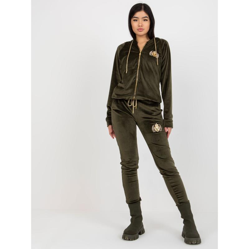 Női szett LUCY khaki színű gombos blúzzal