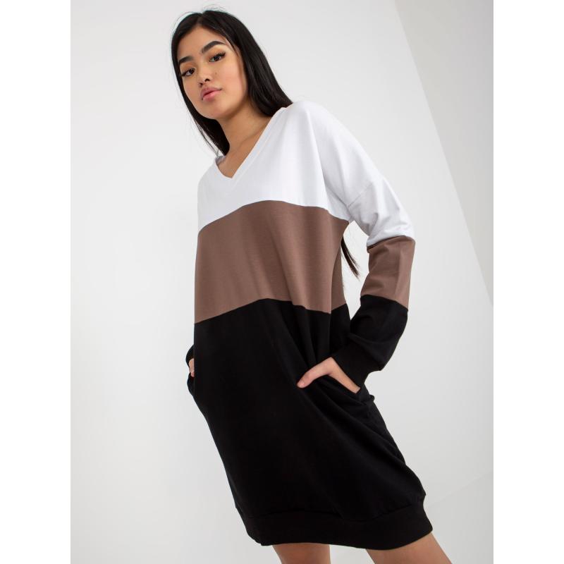 Dámské šaty s kapsami RUE PARIS černobílé