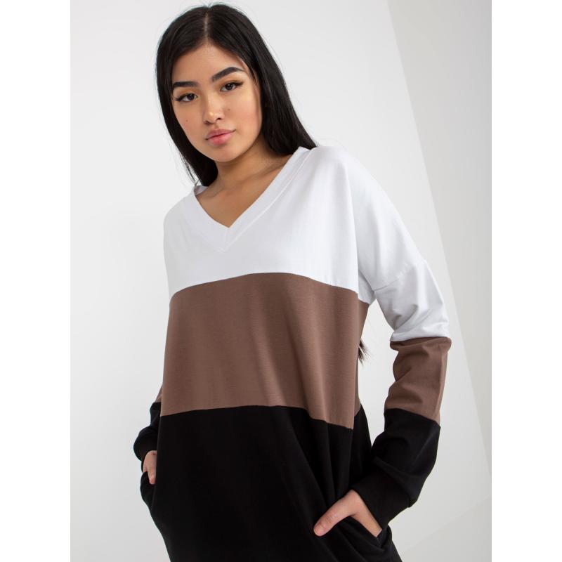 Dámské šaty s kapsami RUE PARIS černobílé