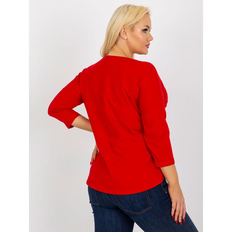 Dámská halenka s potiskem a nápisyplus size CHANTALE červená 