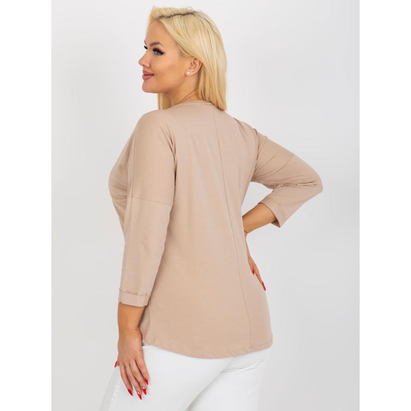Dámská halenka s potiskem plus size ITA béžová  