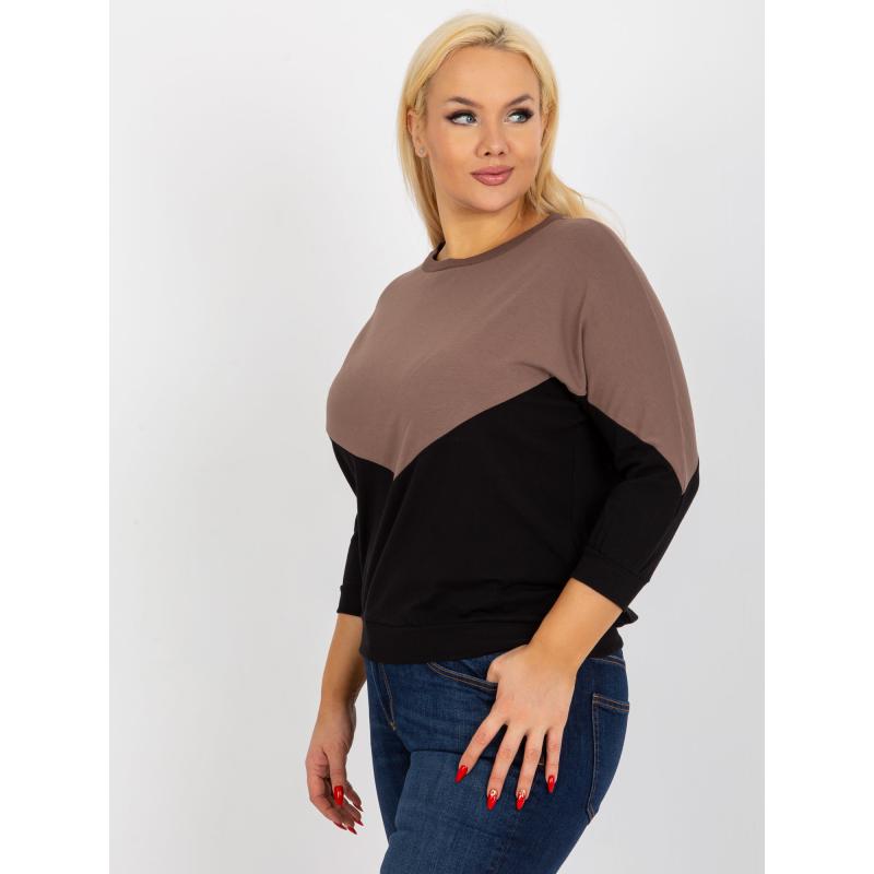 Dámska blúzka plus size SISSY hnedočierna