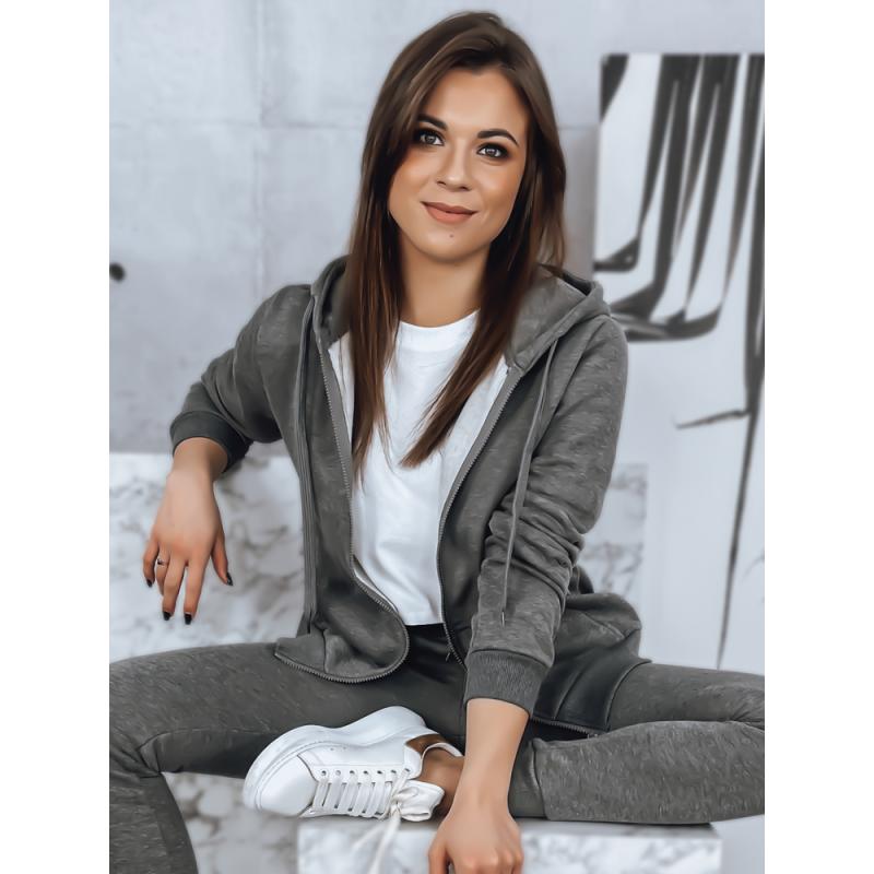 Dámská mikina na zip s kapucí LILA antracitová 