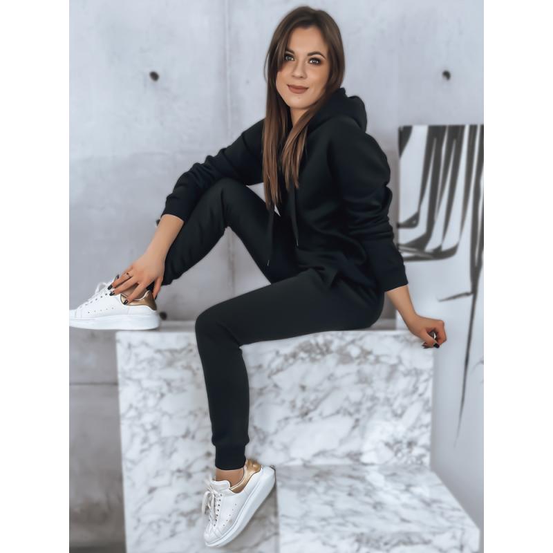 Női kapucnis pulóver BASIC fekete