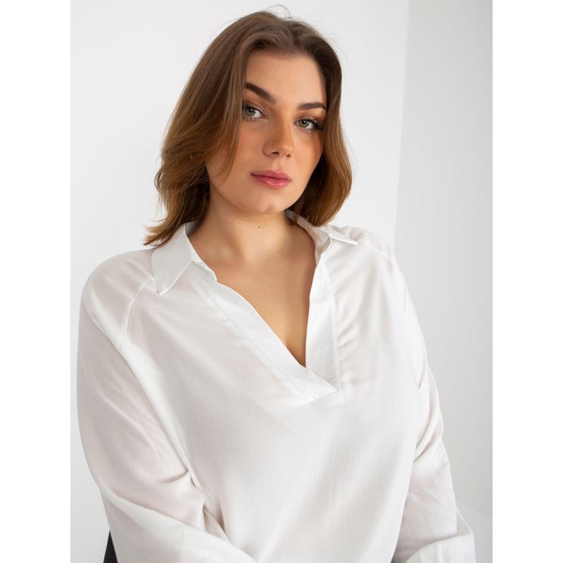 Dámská halenka s límečkem plus size MYRIAM ecru  