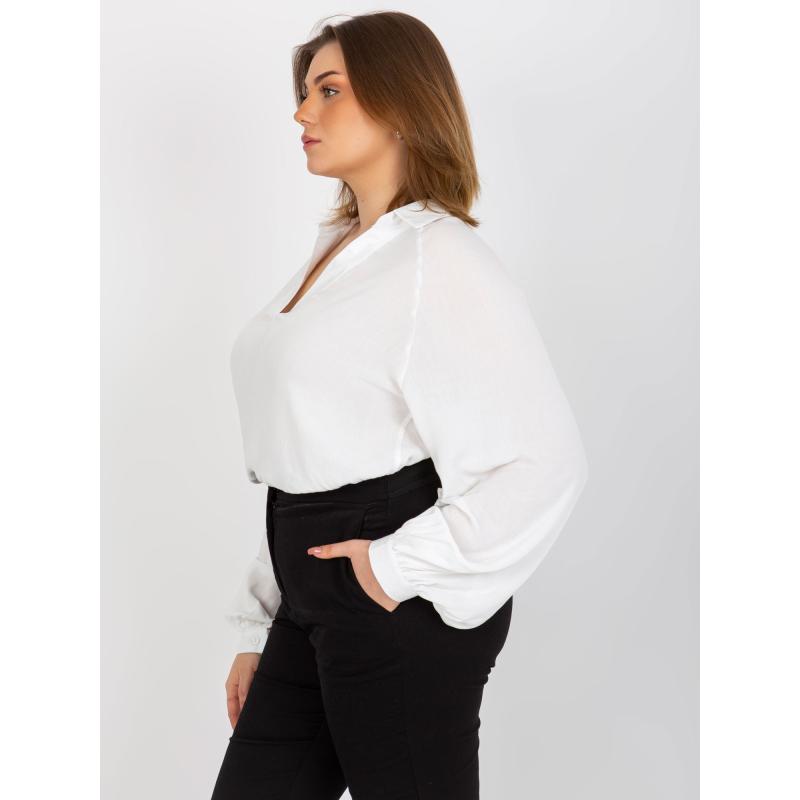 Dámská halenka s límečkem plus size MYRIAM ecru  