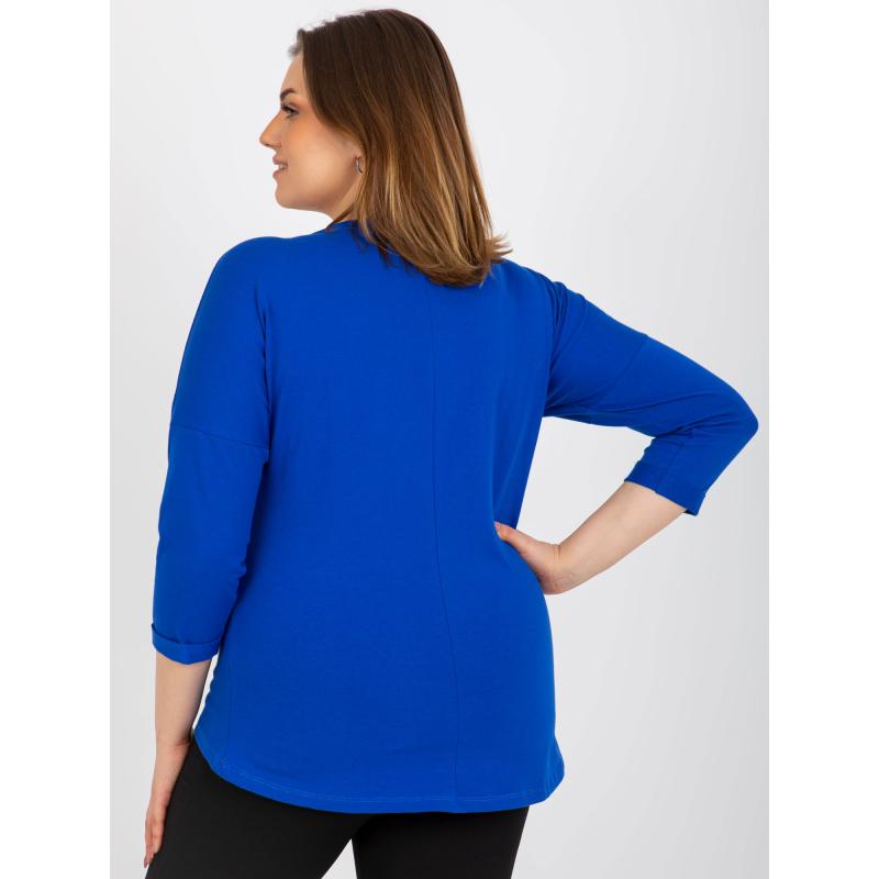 Dámská halenka s delšími zády plus size DACEY tmavě modrá  