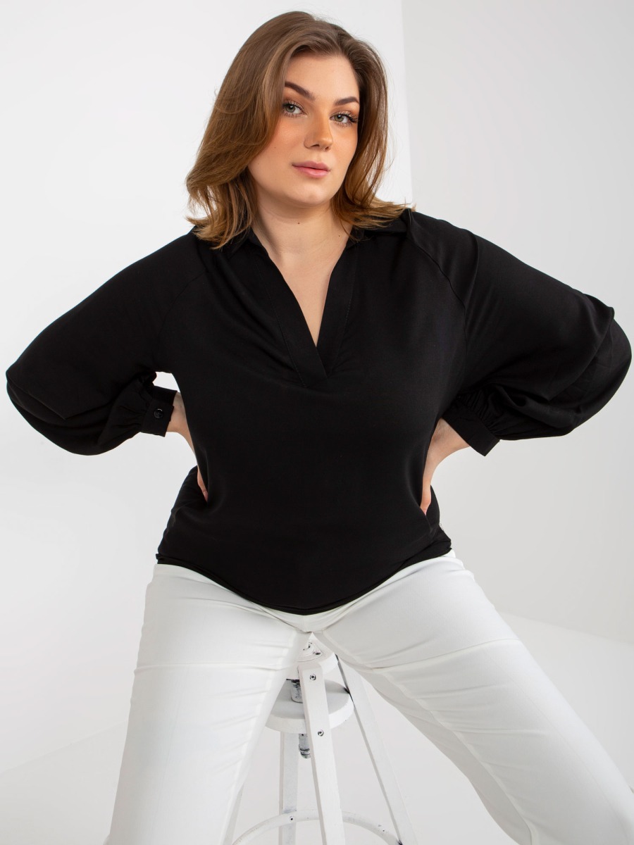 Dámska blúzka plus size MYRIAN čierna
