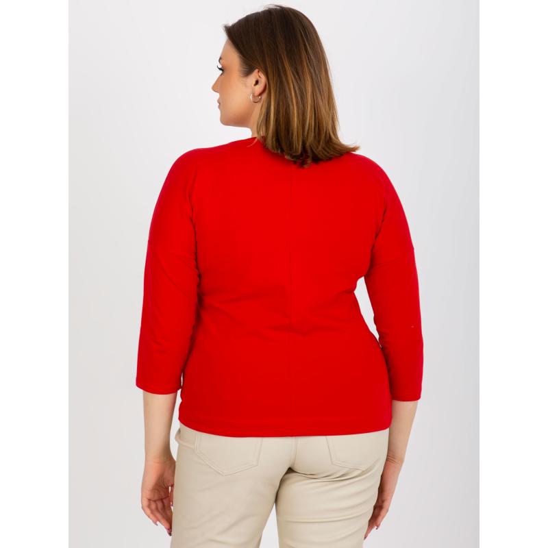 Dámska blúzka s potlačou a nápisom plus size VRIELLE červená