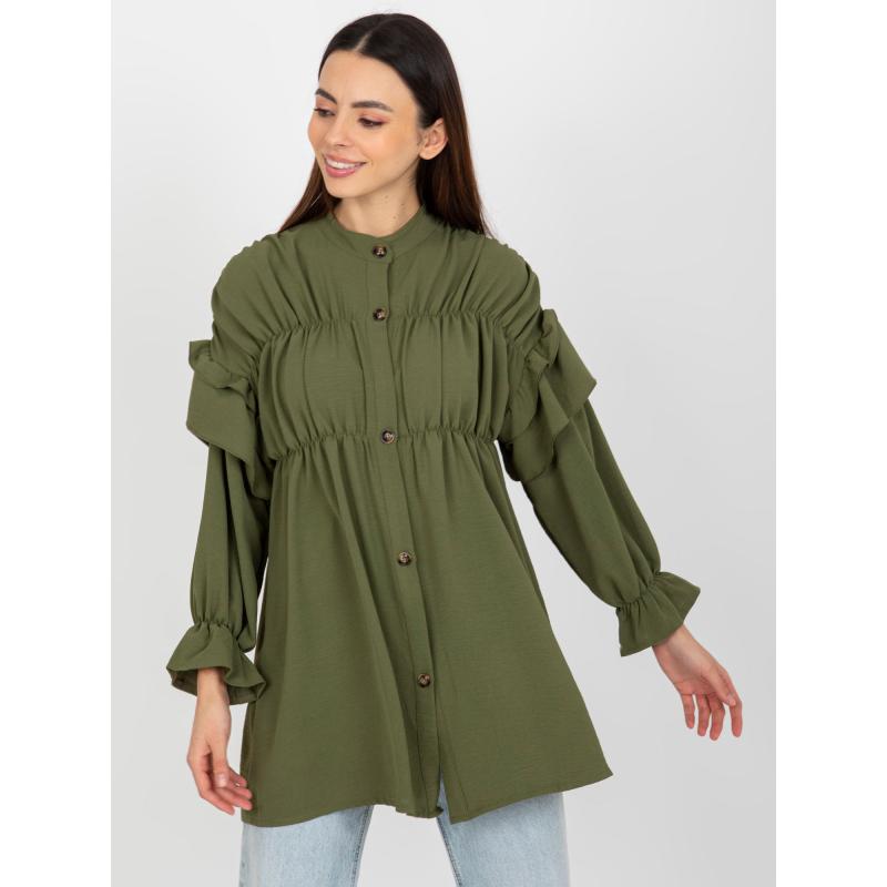 Dámská košile s volánky OCH BELLA khaki 