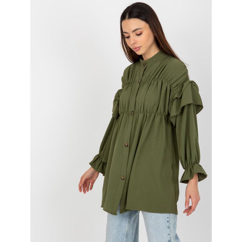 Dámská košile s volánky OCH BELLA khaki 