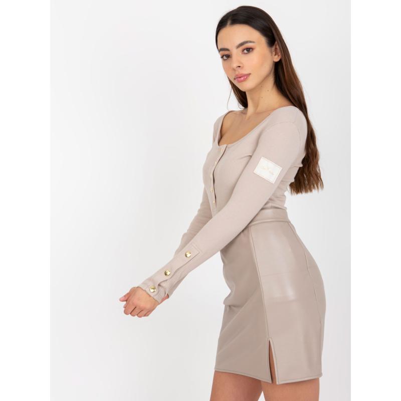 Dámská halenka pruhovaná OCH BELLA béžová 