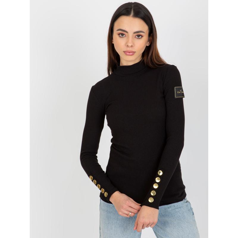 Női blúz garbóval OCH BELLA fekete